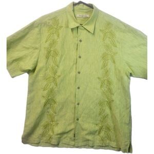 Tommy Bahama Mens Hawaiian Shirt Size L Linen And Cotton Button Up